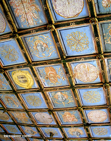 visite du Château de Selles sur Cher Pavillon Doré plafond avec LoireXplorer