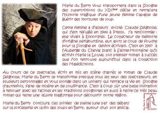 Marie La Louve en nocturne au château de la Grand’Cour en Berry