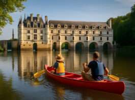 Canoe sur le cher à Chenonceau